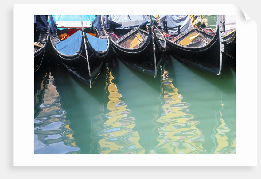 Gondolas Moored on Canal in Venice by Anonymous