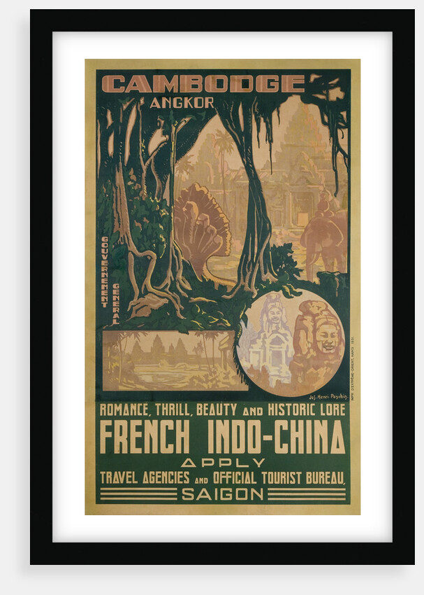 Cambodge Angkor Poster by Jos Henri Ponchin