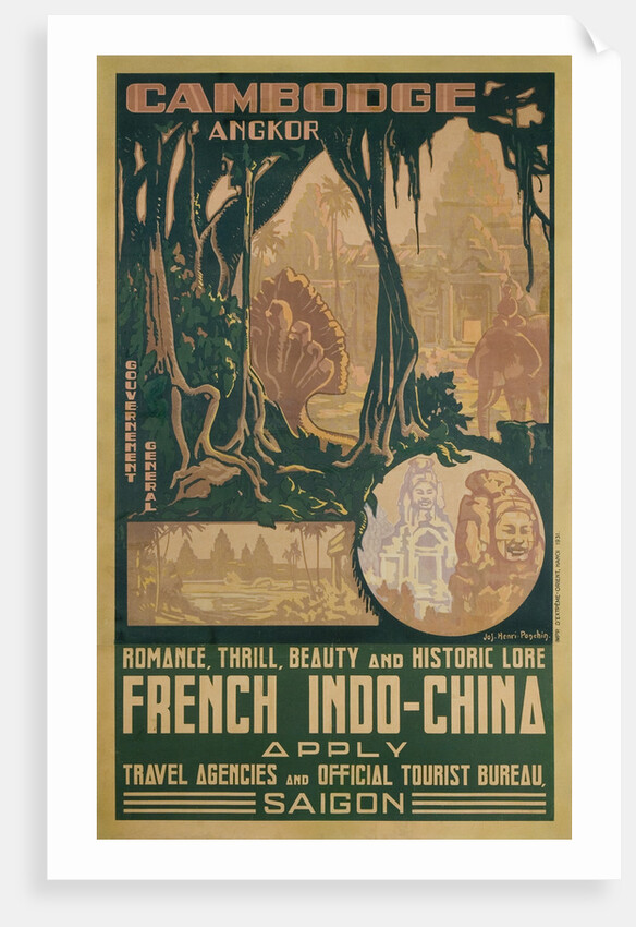 Cambodge Angkor Poster by Jos Henri Ponchin