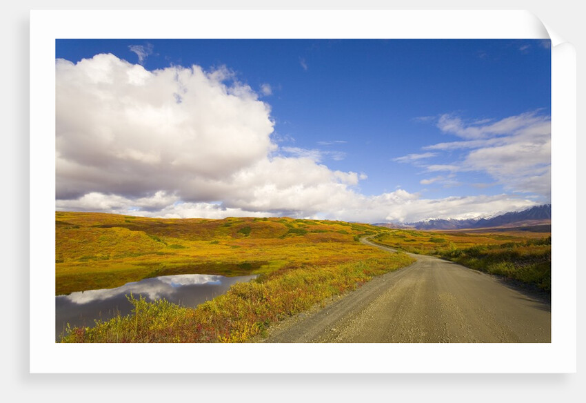 Clouds Above Autumn Tundra and Gravel Road in Alaska by Anonymous