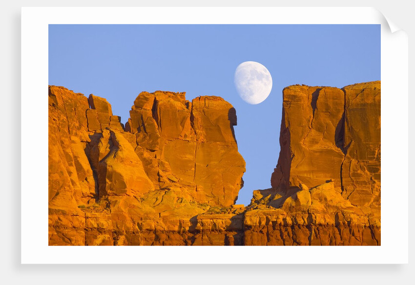 Sandstone Buttes and Moon by Anonymous