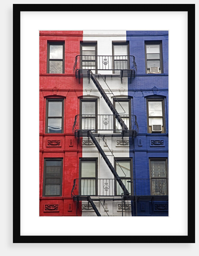 Red, White, and Blue Apartment Building by Anonymous