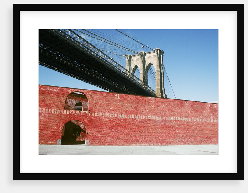 Brick Building under Brooklyn Bridge by Anonymous
