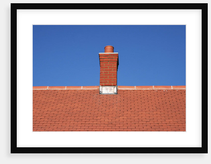 Roof top and chimney on a new house by Anonymous