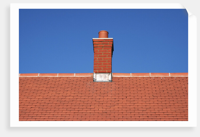 Roof top and chimney on a new house by Anonymous