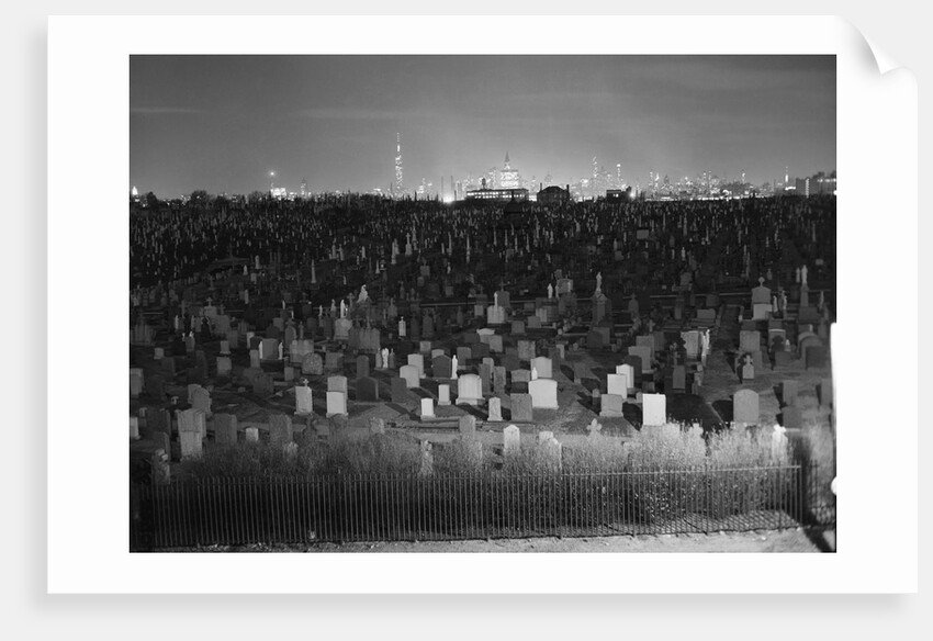 View of Manhattan Above Queens Cemetery by Anonymous