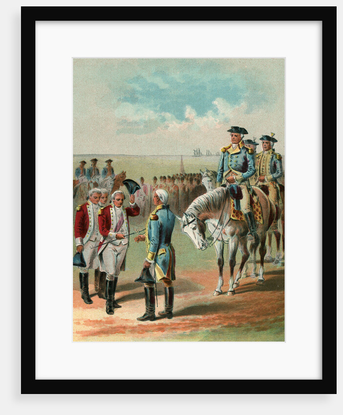 Illustration of the British Surrendering to George Washington at Yorktown by Anonymous