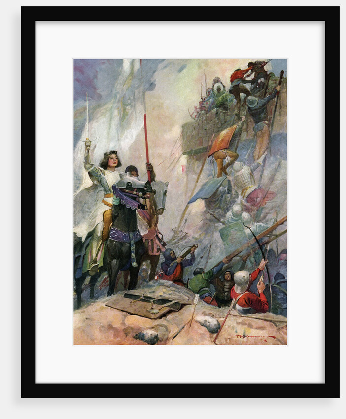 Illustration of Joan of Arc in Battle by Frank E. Schoonover