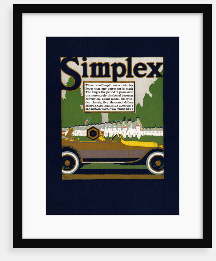 Advertisement for Simplex Automobiles by Louis Fancher