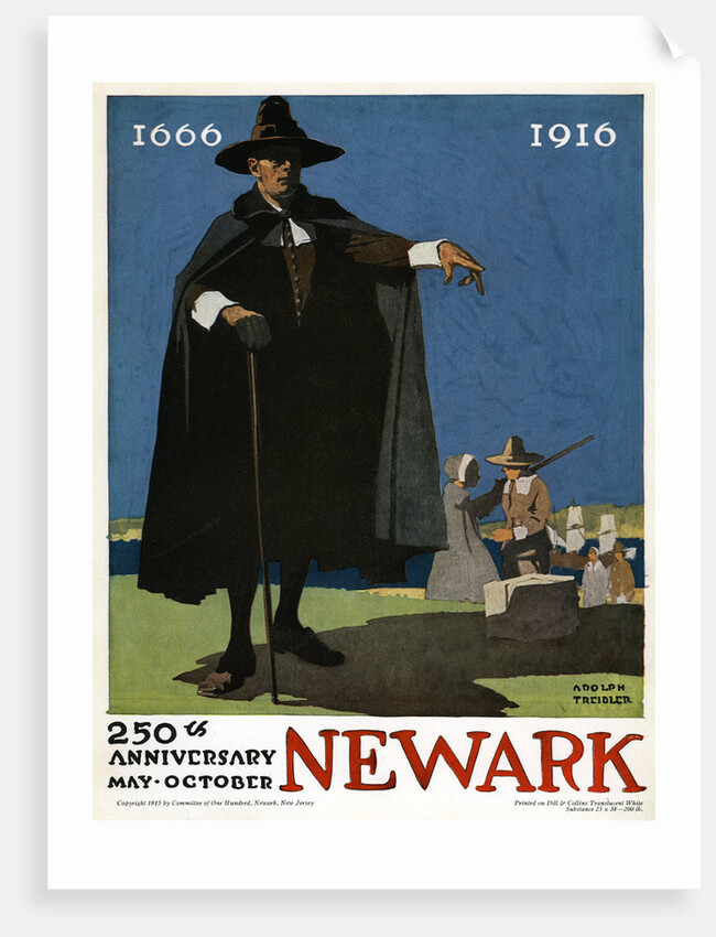 Poster for the 250th Anniversary of the City of Newark by Adolph Treidler