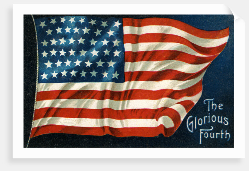 The Glorious Fourth Postcard with American Flag by Anonymous