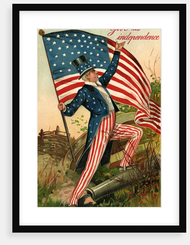 Give Us Independence Postcard with Uncle Sam by Anonymous