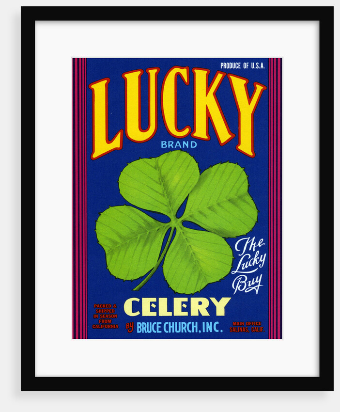 Lucky Brand Celery Crate Label by Anonymous