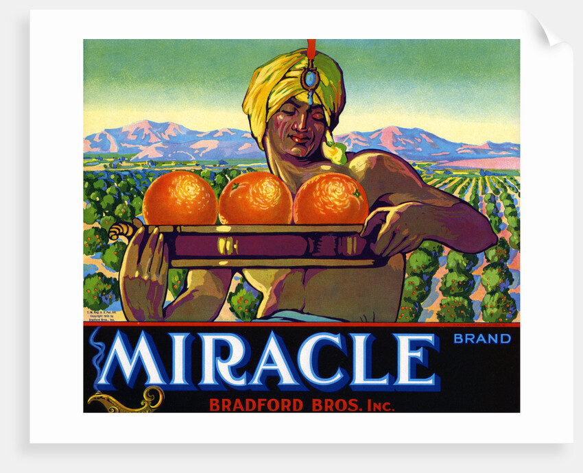 Miracle Brand Fruit Crate Label by Anonymous