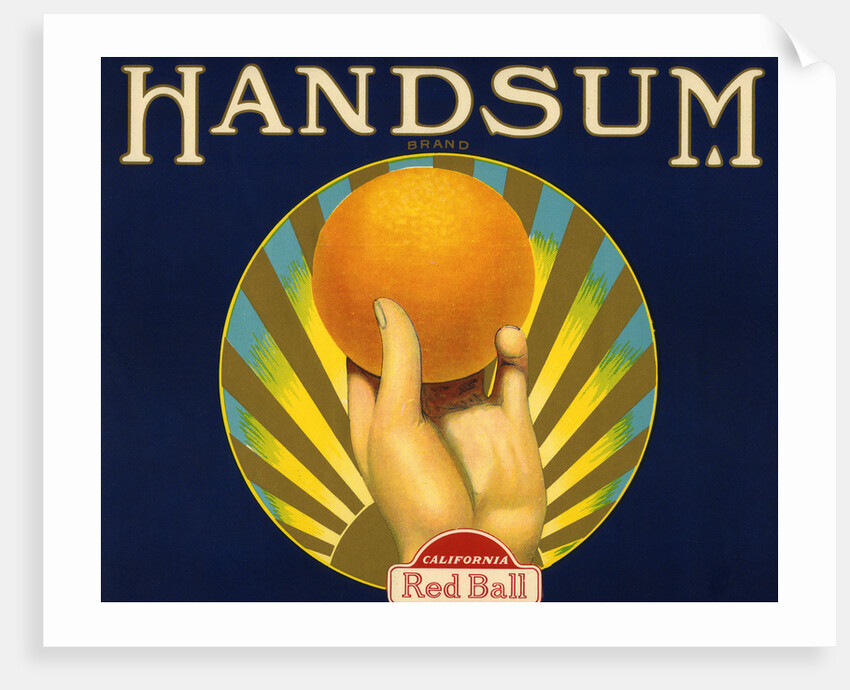 Handsum Brand Fruit Crate Label by Anonymous
