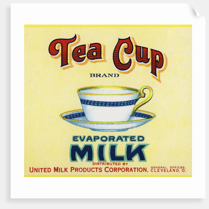 Tea Cup Brand Evaporated Milk Product Label by Anonymous
