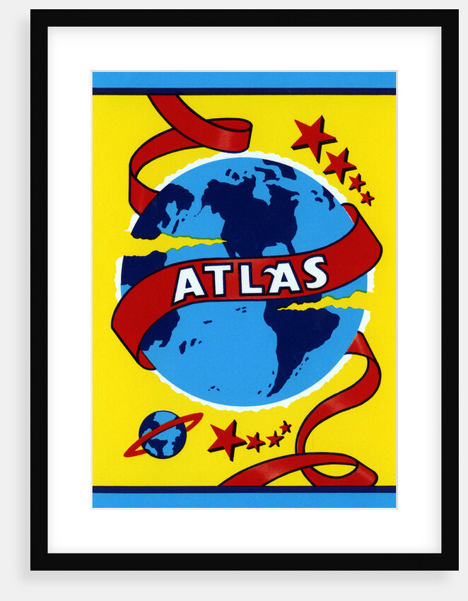 Atlas with Globe of the Earth and Stars Broom label by Anonymous
