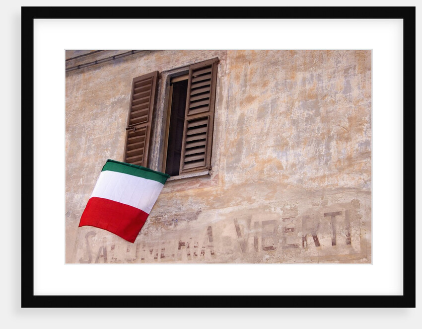 Italian Flag Hanging from Window by Anonymous