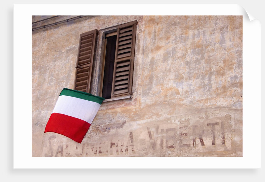 Italian Flag Hanging from Window by Anonymous