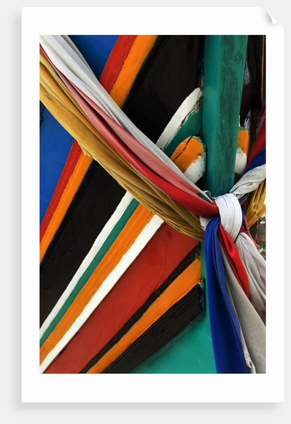 Ribbons Tied to Boat Prow for Good Luck by Anonymous