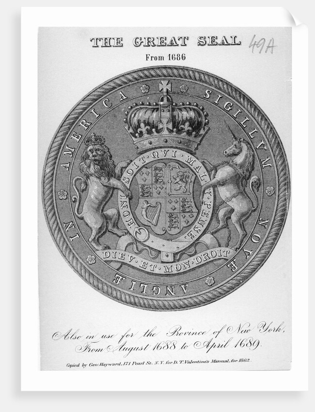 17th Century Seal of New York by Anonymous