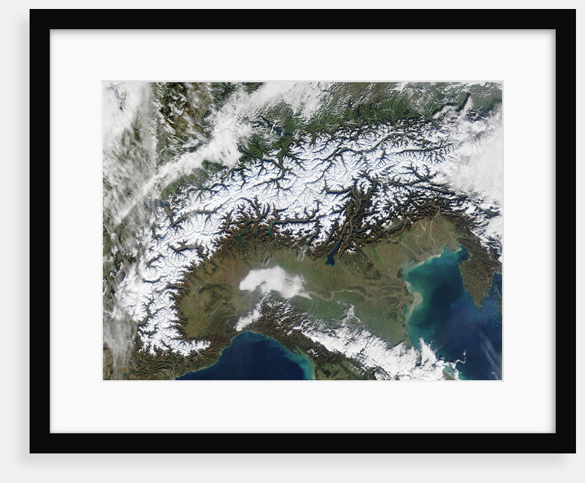 Snow Covering the Alps and Northern Italy by Anonymous