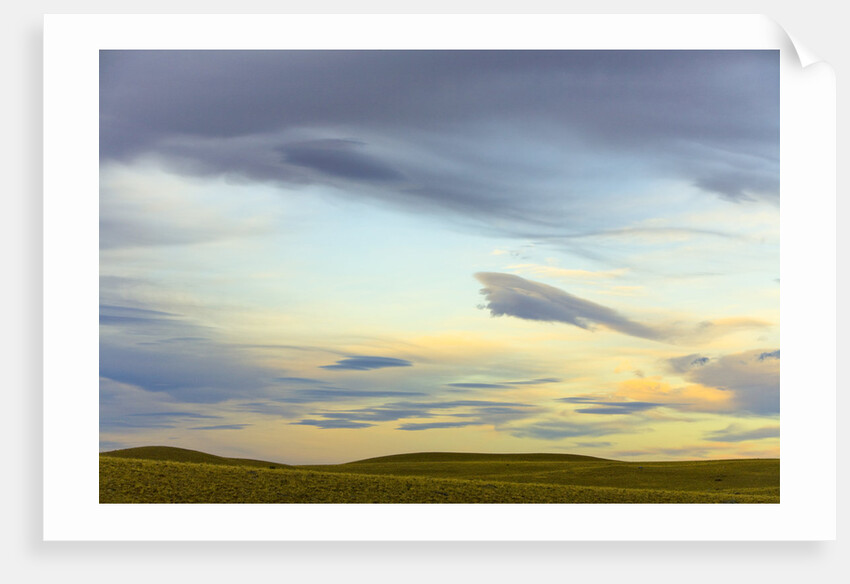 Prairie under Cloudy Sky at Sunset by Anonymous