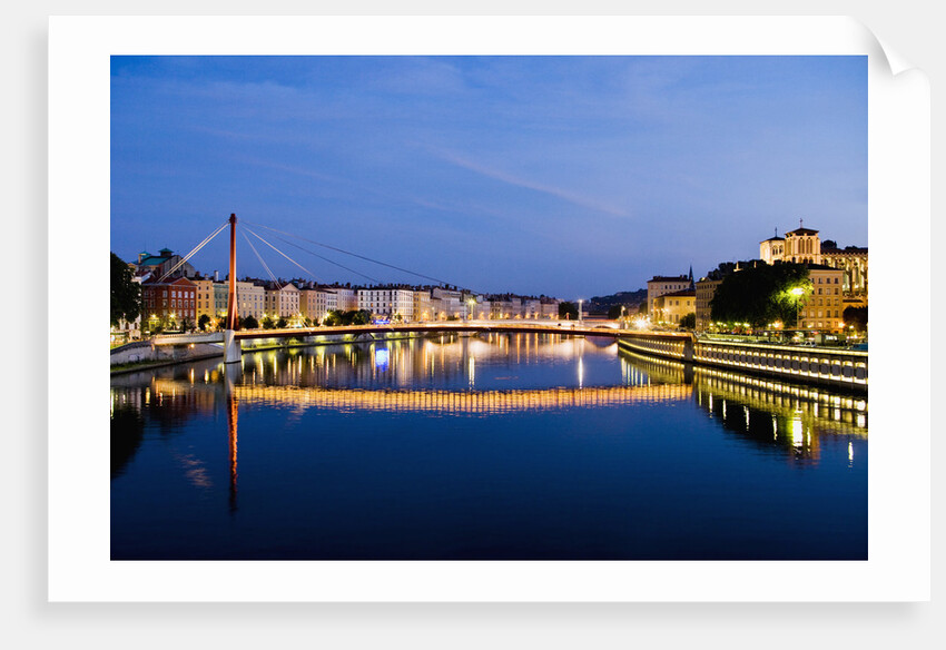 Palais du Justice Footbridge Reflecting on the Saone by Anonymous