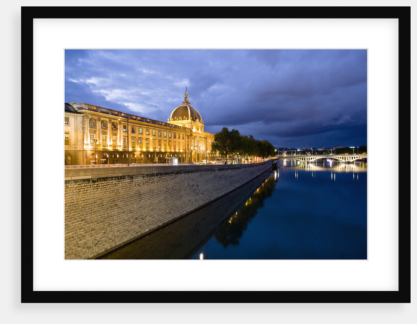 View of the Rhone and Hotel Dieu from Pont de la Guillotiere by Anonymous