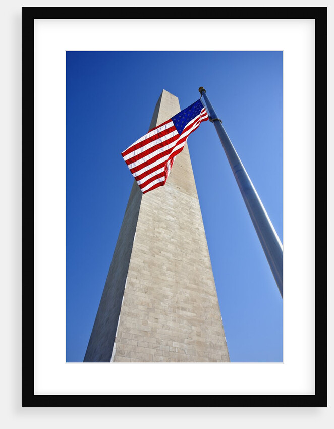 Washington Monument and American Flag by Anonymous