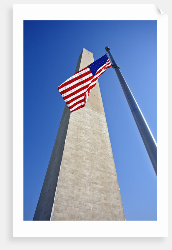 Washington Monument and American Flag by Anonymous