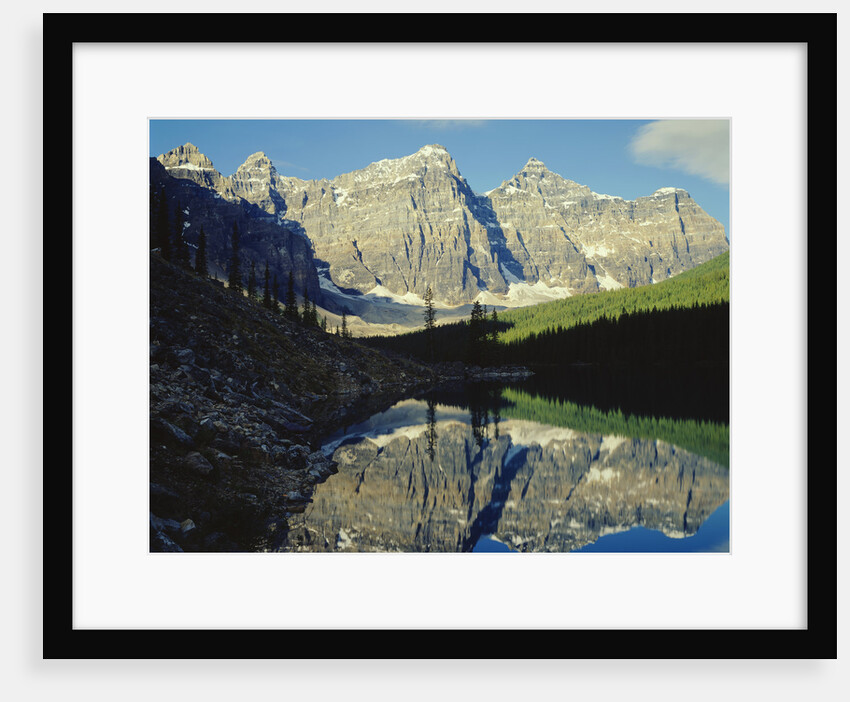 Mountains Reflecting on Morraine Lake by Anonymous