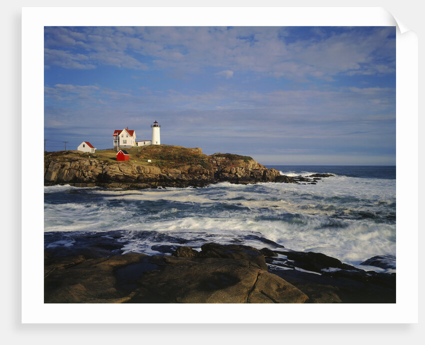 Heavy Surf near Cape Neddick Lighthouse by Anonymous