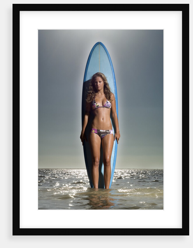 Young Woman with a Surfboard by Anonymous
