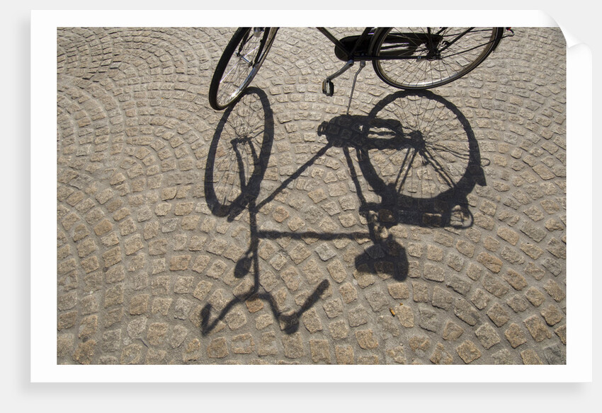 Bicycle Shadow on Cobblestone by Anonymous