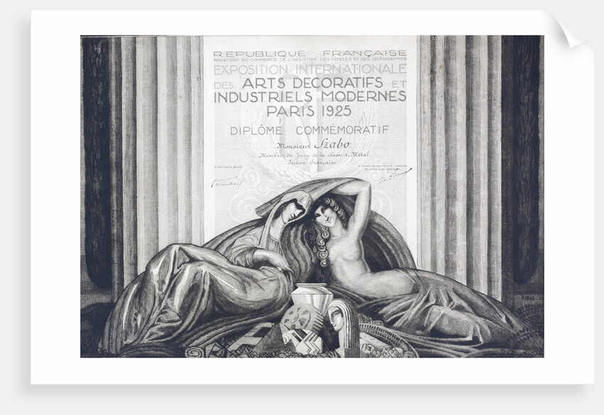 Commemorative Diploma from Paris Exhibition of 1925 by Anonymous