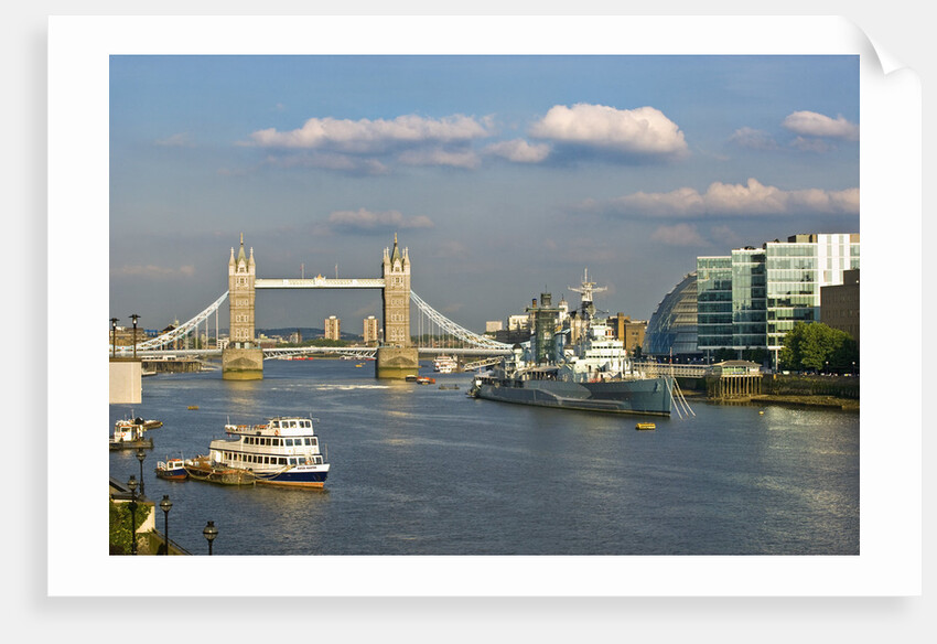 The Tower Bridge and HMS Belfast by Anonymous