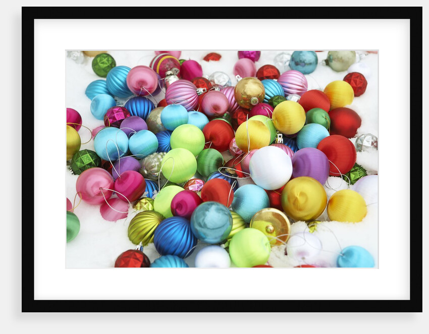 Colorful Christmas ornaments by Anonymous