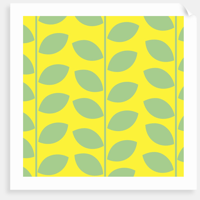 Green Leaves on Yellow Pattern by Anonymous