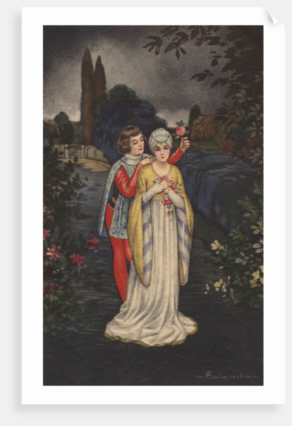 Postcard of Courting Couple by Anonymous