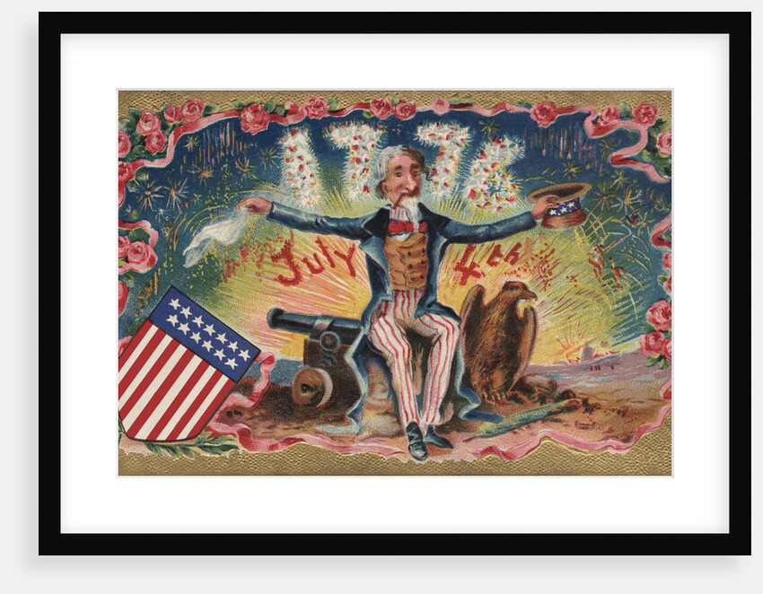 Fourth of July Postcard with Uncle Sam by Anonymous
