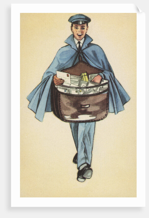 Postcard of Mailman Delivering Mail by Anonymous