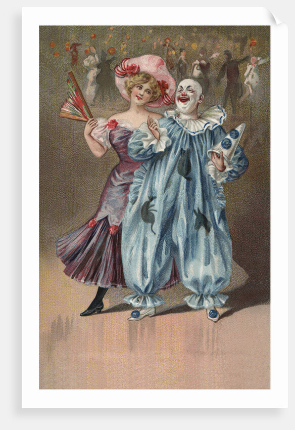 Postcard with Man and Woman at Carnival by Anonymous