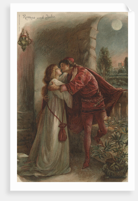 Postcard of Romeo and Juliet Embracing by Anonymous