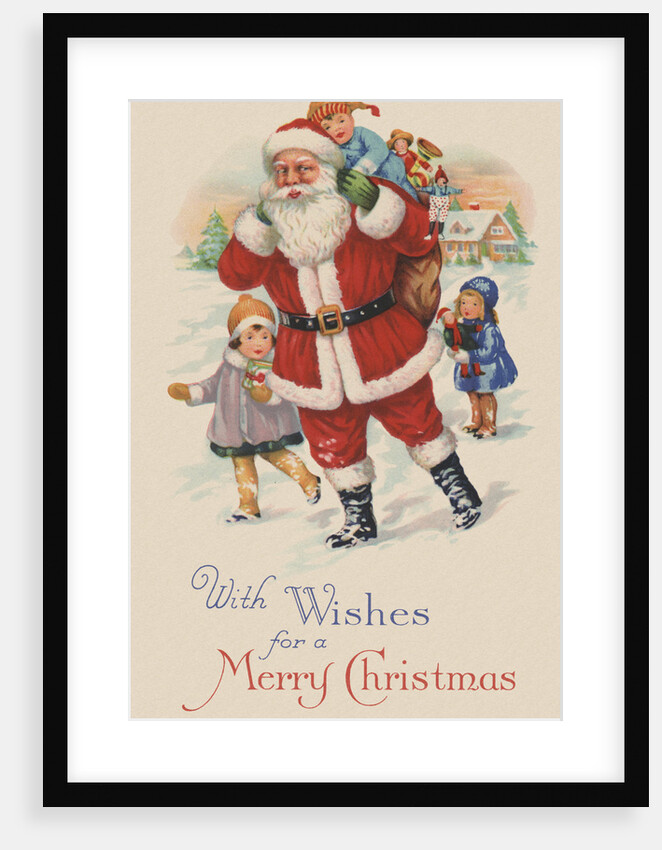 With Wishes for a Merry Christmas Postcard by Anonymous