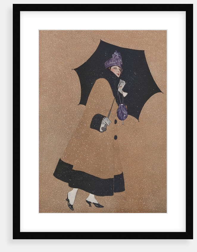 Illustration of Woman Holding Umbrella by Coles Phillips