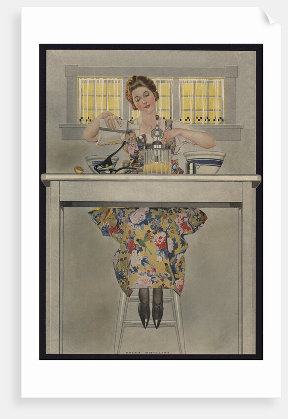 Illustration of Woman Cooking by Coles Phillips