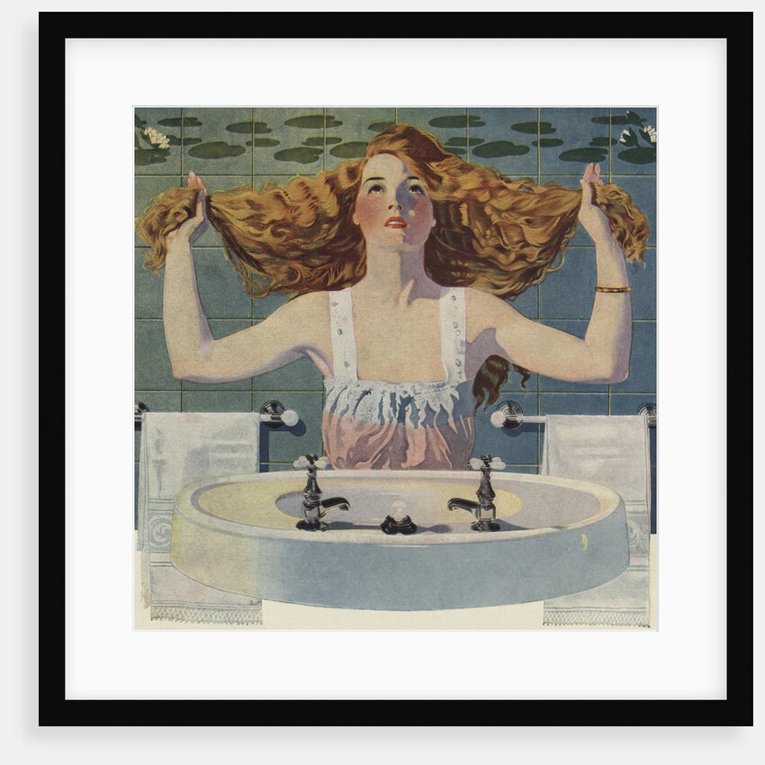 Illustration of Woman Holding Out Her Hair by Anonymous