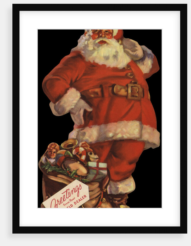 Illustration of Santa with Bag of Toys by Anonymous