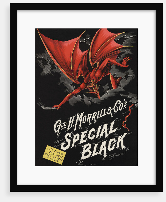 Special Black Illustration with Devil Holding Ink Spatula by Anonymous